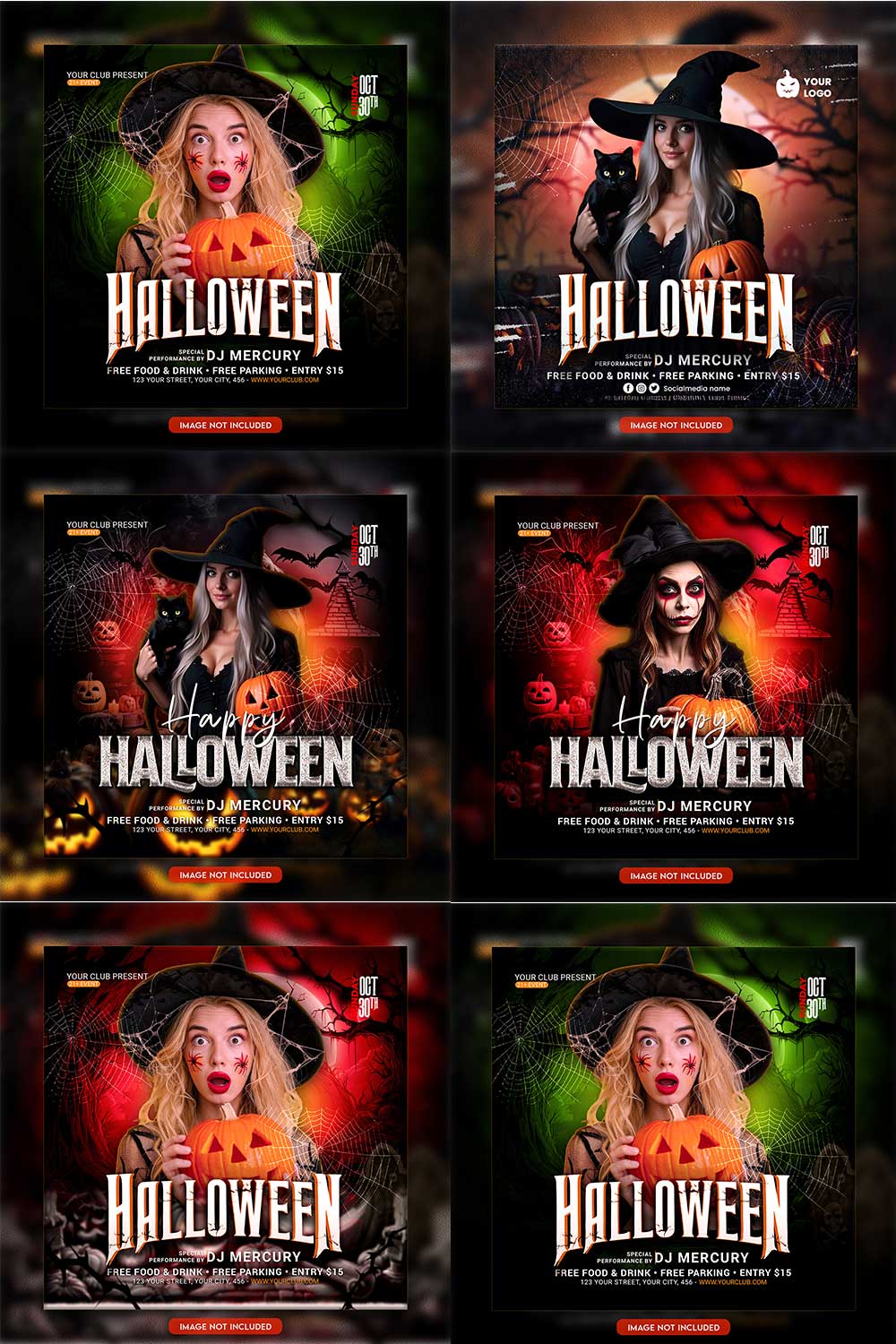 Premium Bundle Flyer social media and Instagram post template pinterest preview image.