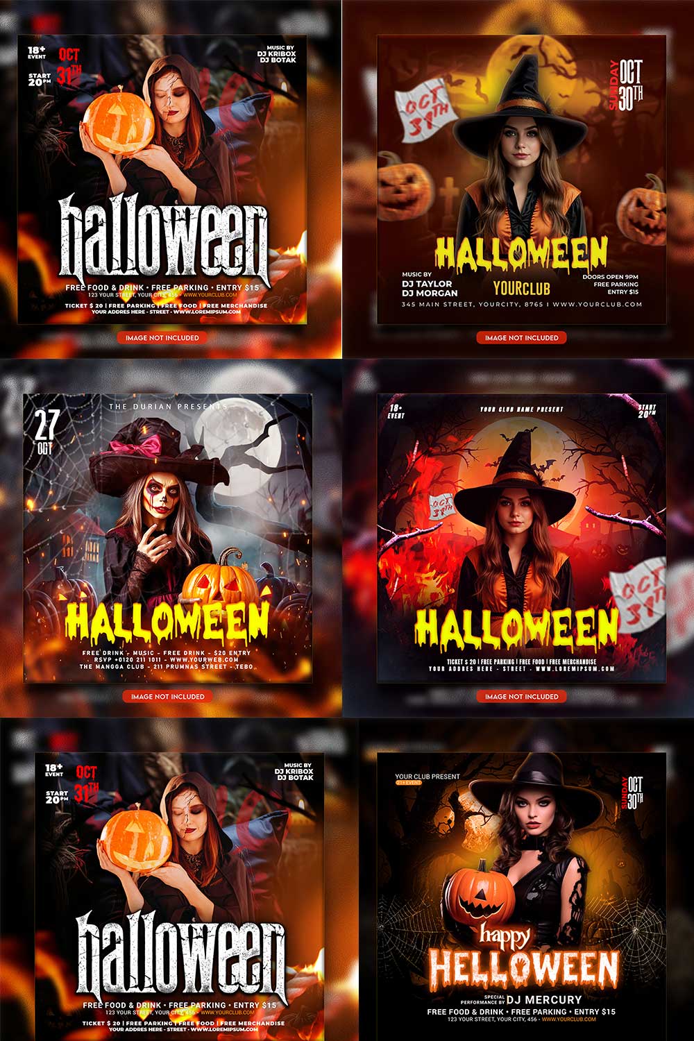 Premium Bundle Flyer social media and Instagram post template pinterest preview image.