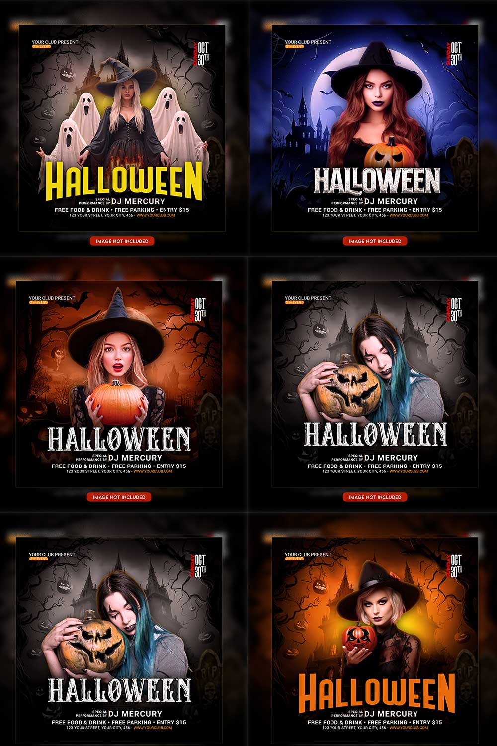 Premium Bundle Flyer social media and Instagram post template pinterest preview image.