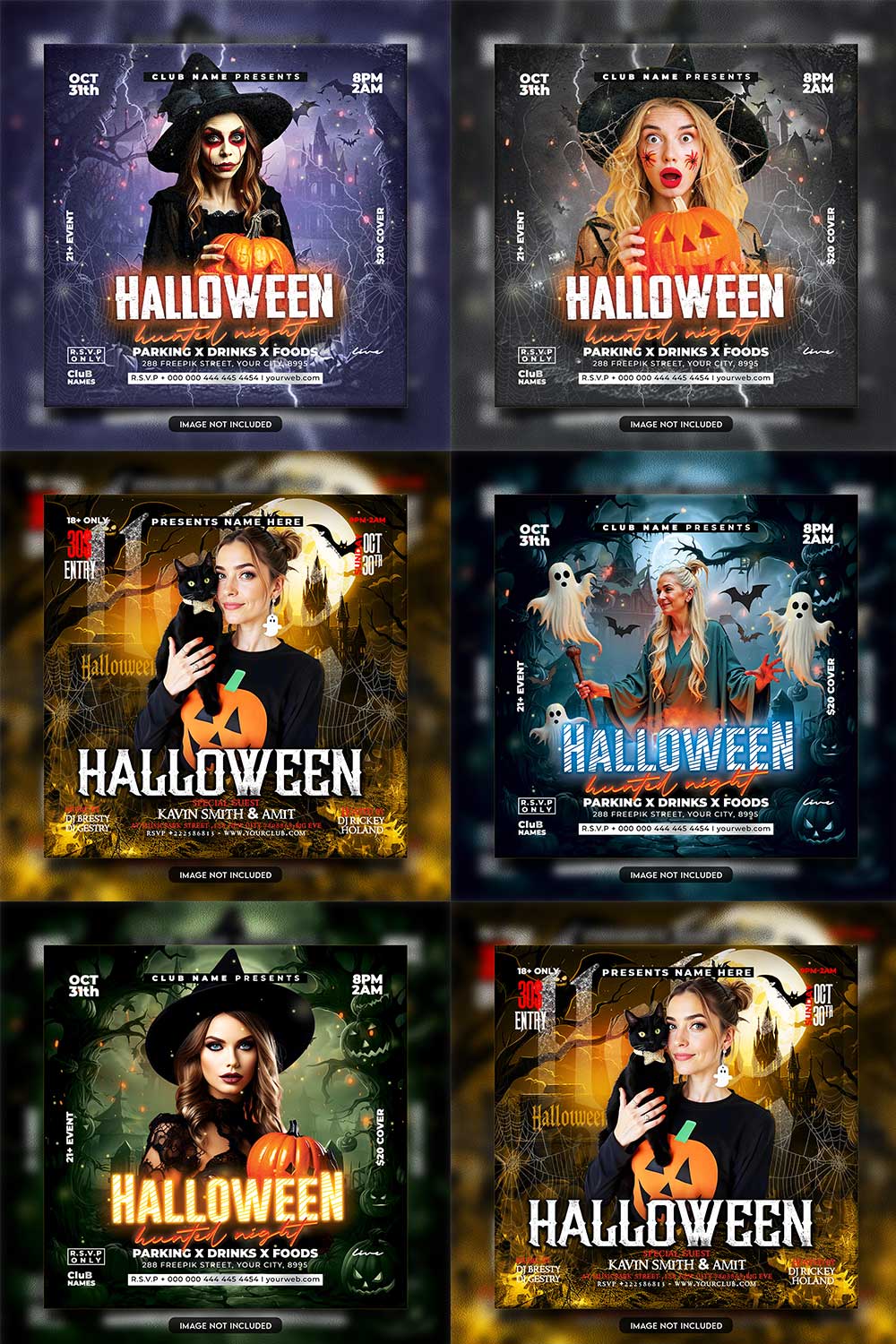 Premium Bundle Flyer social media and Instagram post template pinterest preview image.