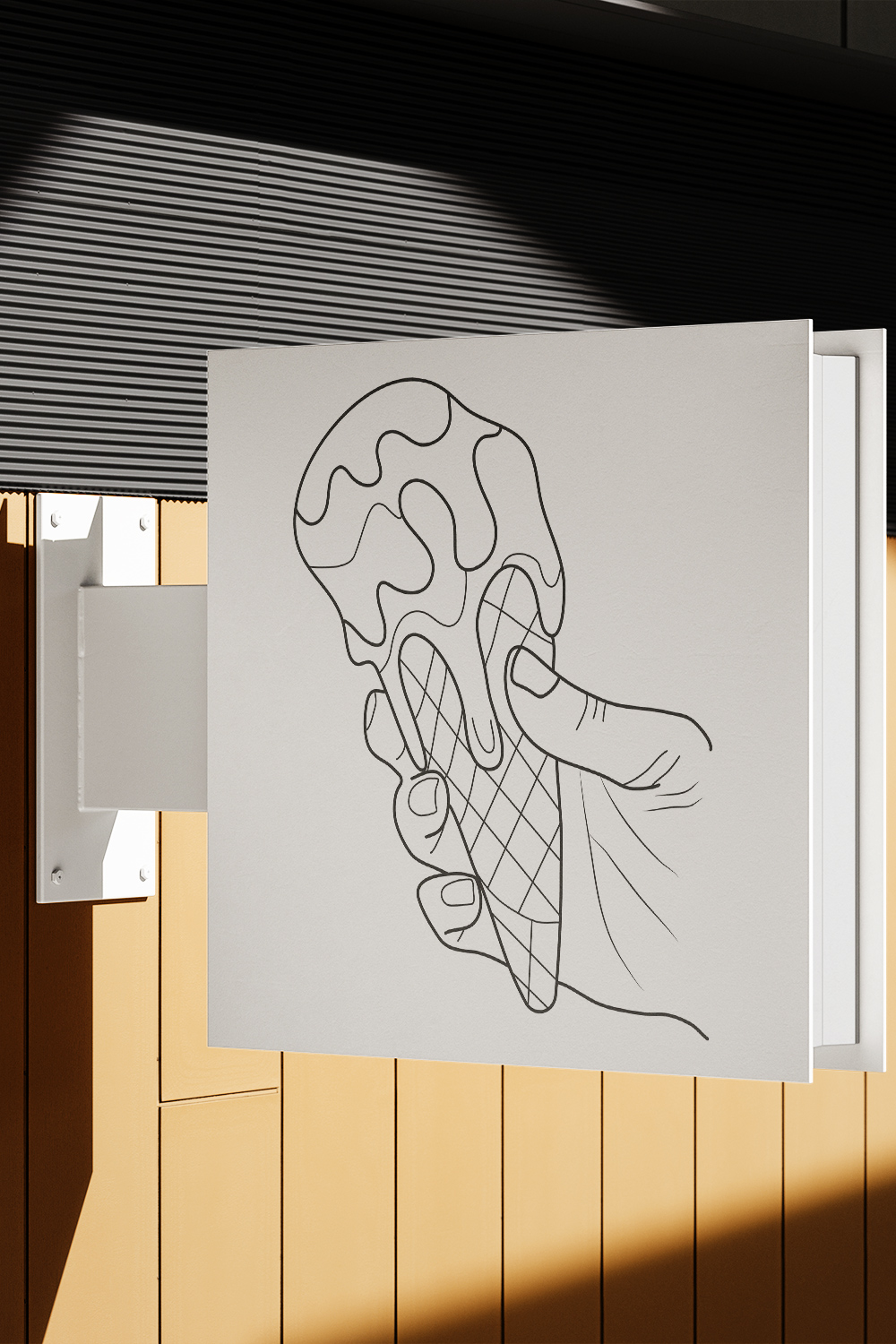 Line Art Ice Cream Vector Illustrations – Summer Minimalist Set of 4 pinterest preview image.