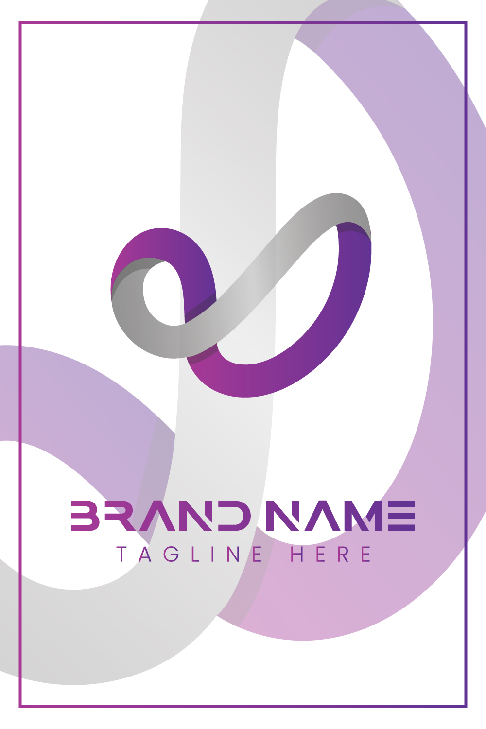 Modern Tech logo Template pinterest preview image.