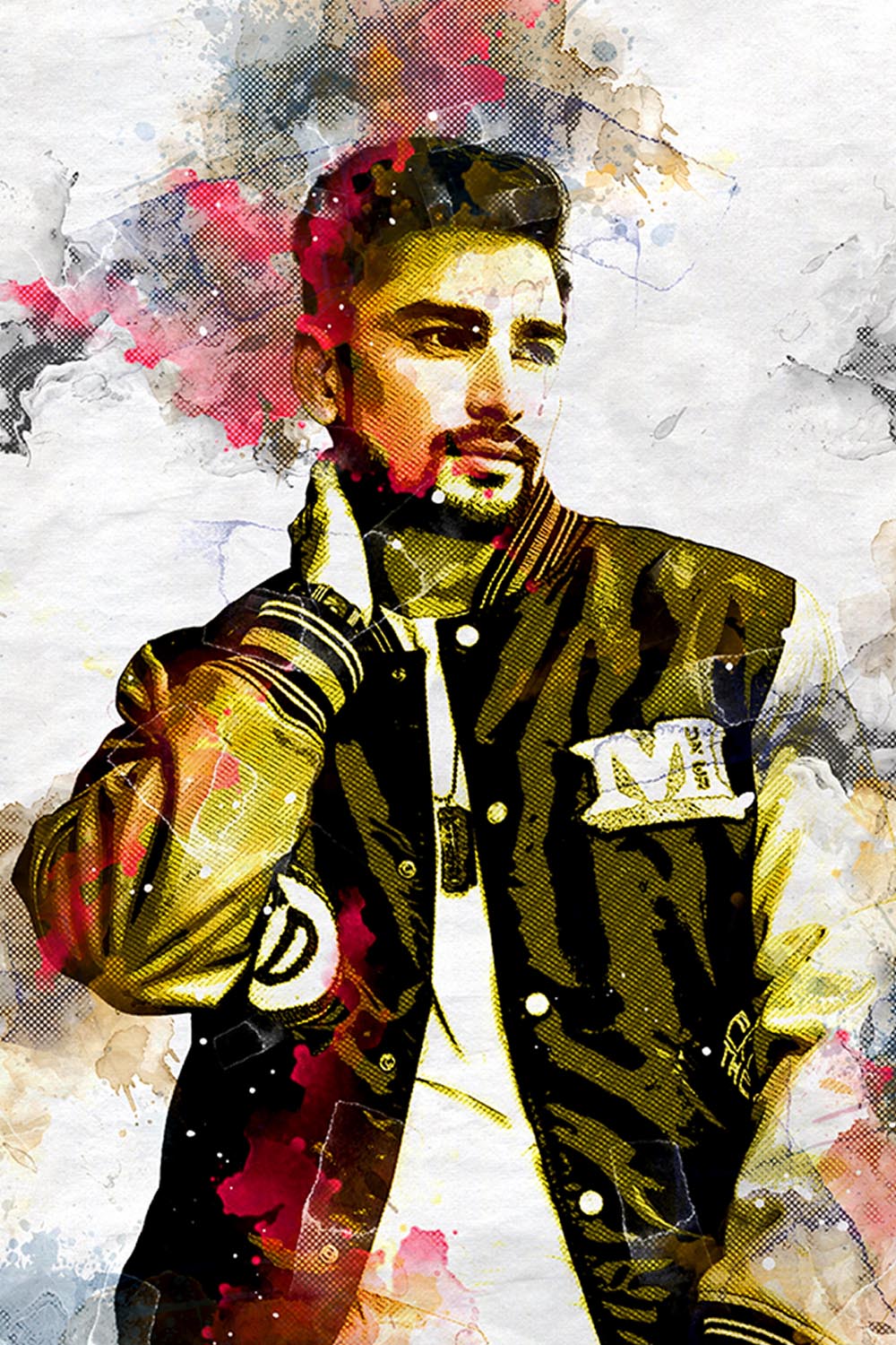 Watercolor Pop Art Photoshop Action pinterest preview image.