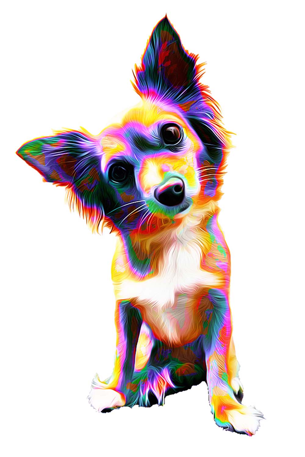 Digital Dog Oil Paint Photoshop Action pinterest preview image.