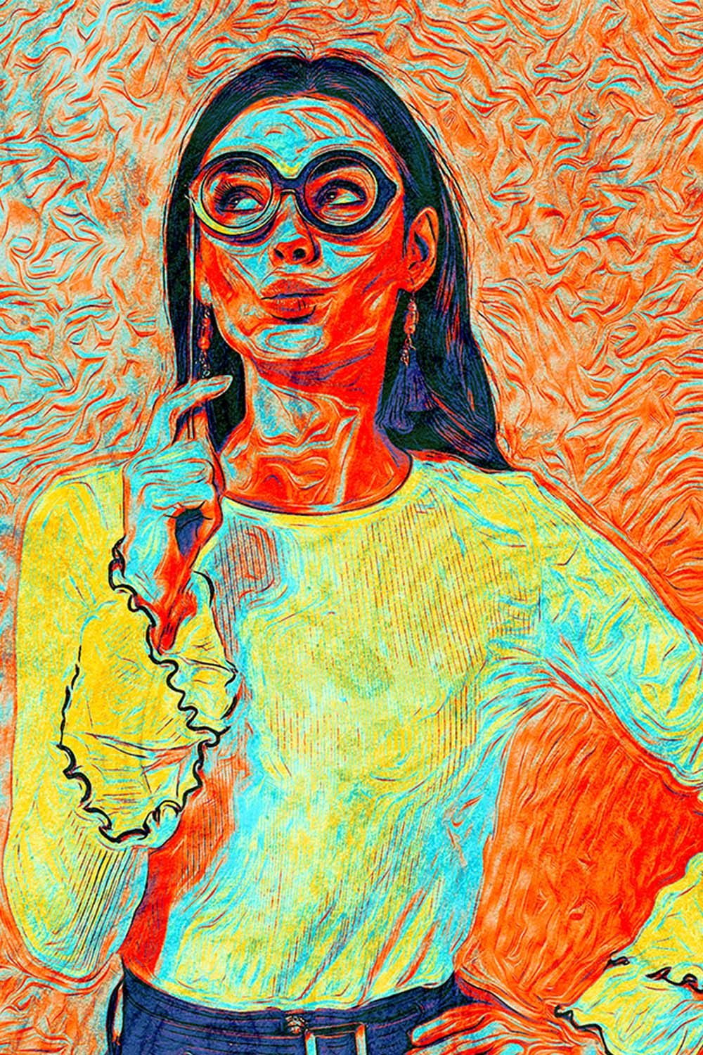 Van Gogh Style Painting Photoshop Action pinterest preview image.