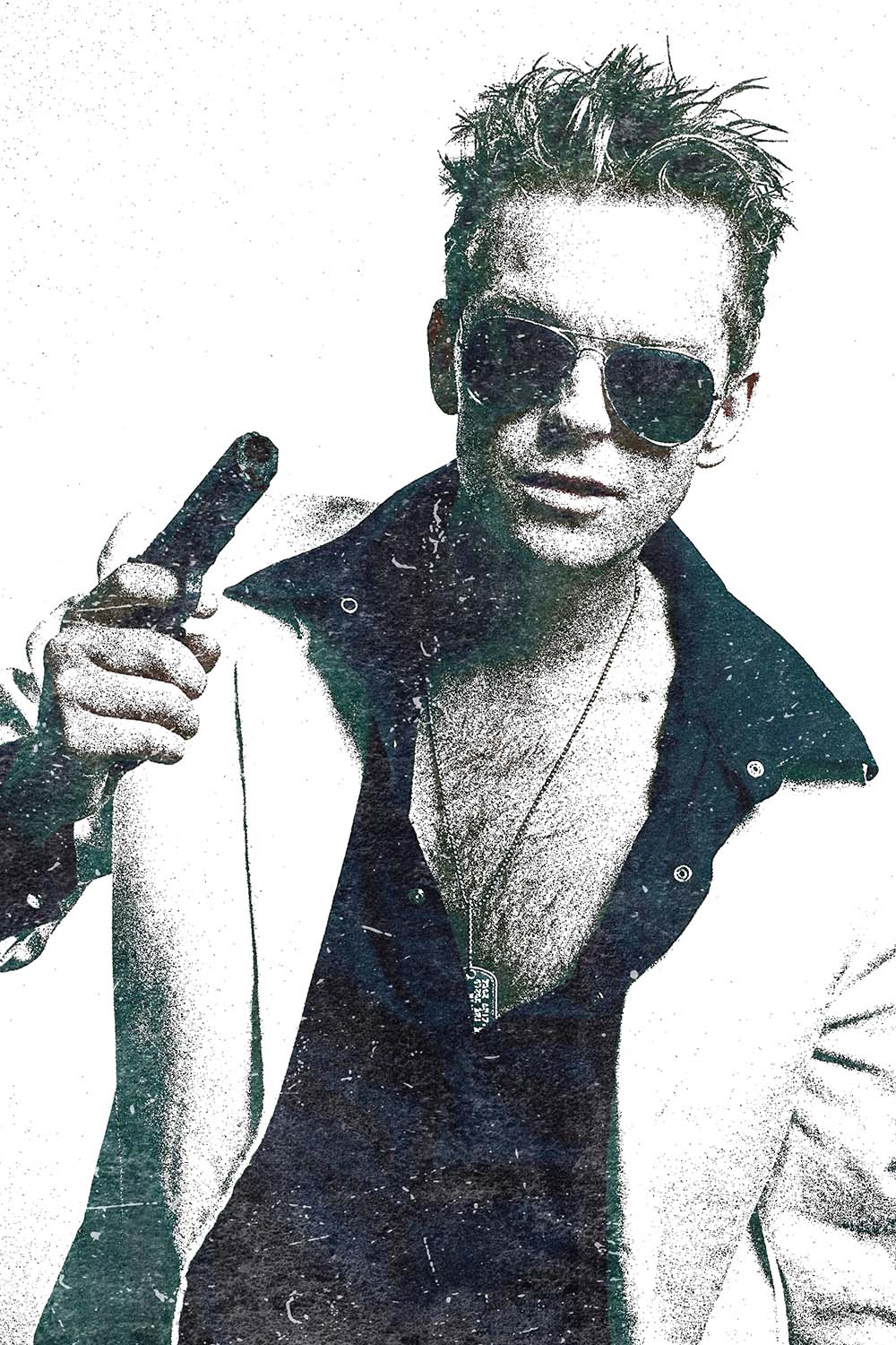 Grunge Grain Effect Photoshop Action pinterest preview image.