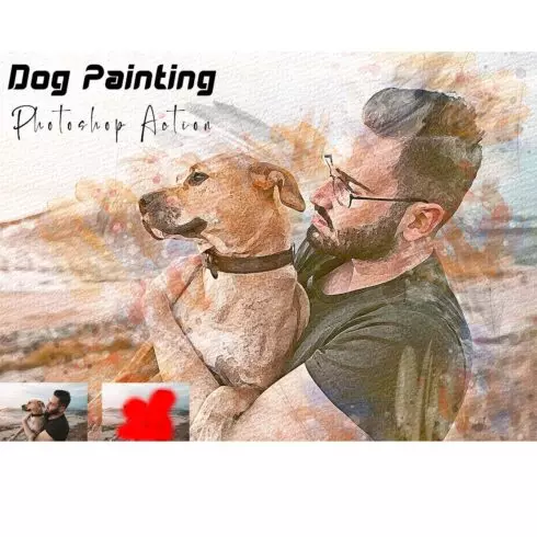 Dog Painting Photoshop Action cover image.