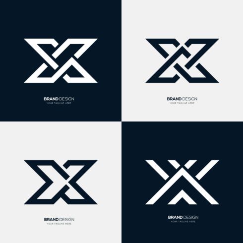 Modern X Logo Set Minimal Letter Mark Collection Design cover image.