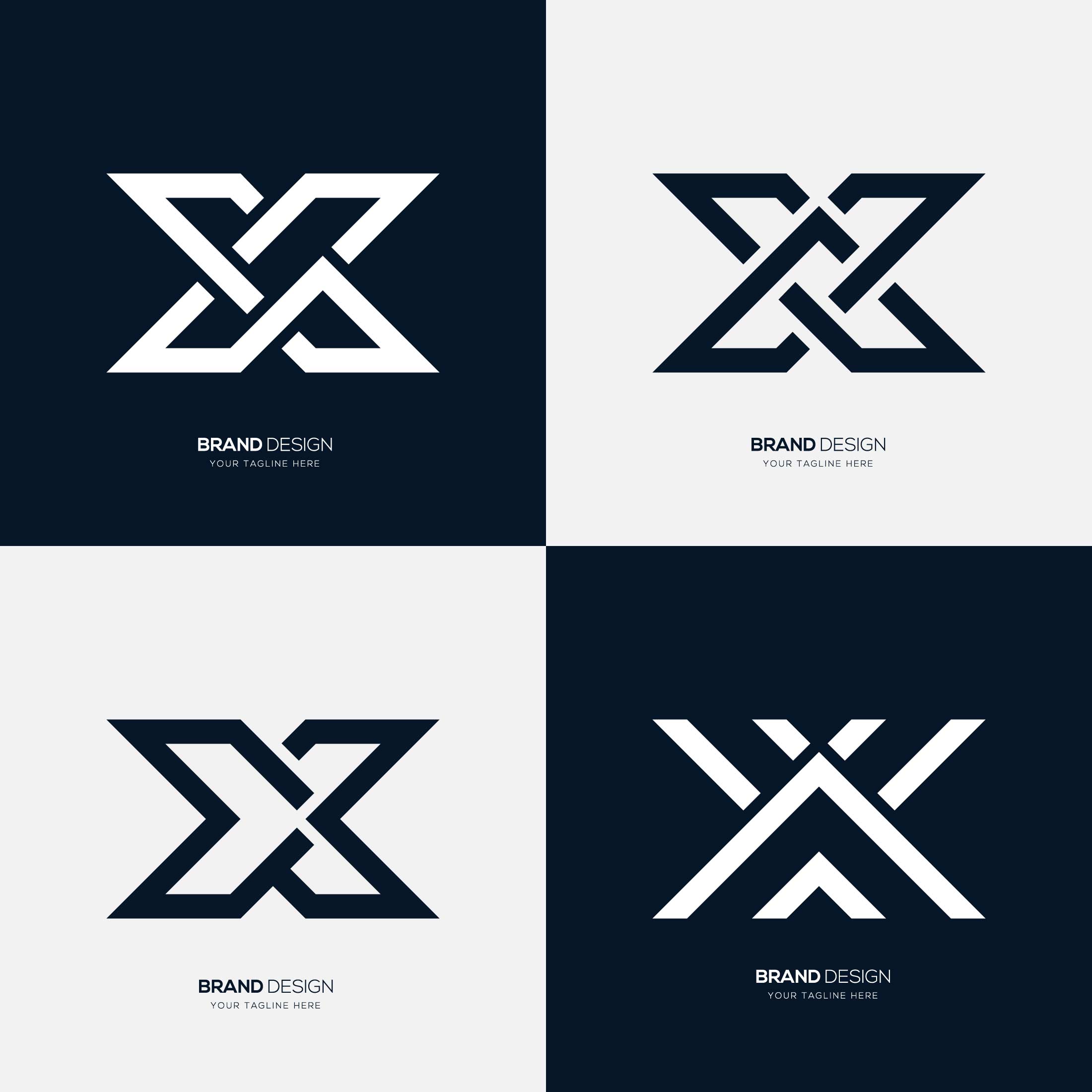 Modern X Logo Set Minimal Letter Mark Collection Design cover image.