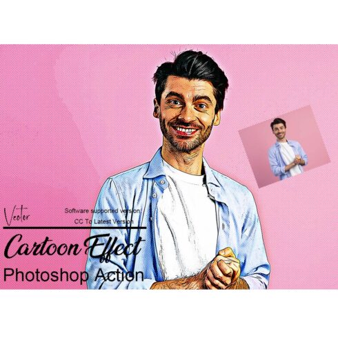 Vector Cartoon Effect Photoshop Action cover image.