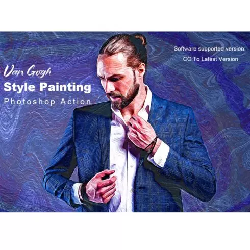 Van Gogh Style Painting Photoshop Action cover image.