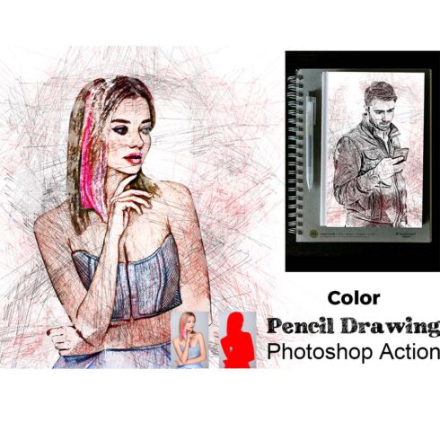 Color Pencil Drawing Photoshop Action cover image.