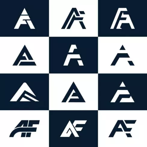AF FA Letter Logo Bundle Set Modern Monogram Initial Design Collection cover image.