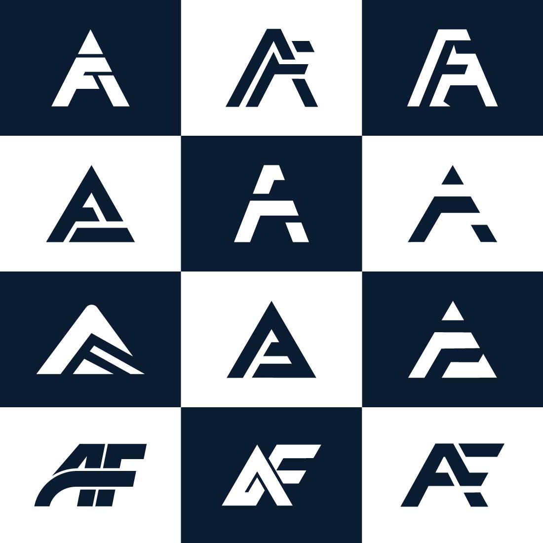 AF FA Letter Logo Bundle Set Modern Monogram Initial Design Collection cover image.