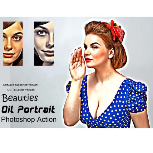 Beauties Oil Portrait Photoshop Action cover image.