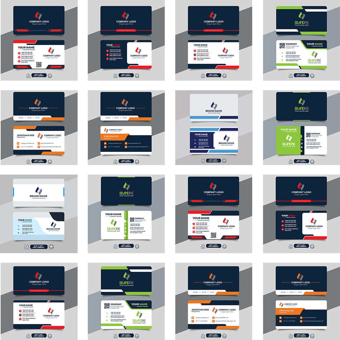 10 Vector Modern Business card template design fully editable cover image.