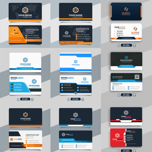 10 Vector Modern Business card template design fully editable cover image.