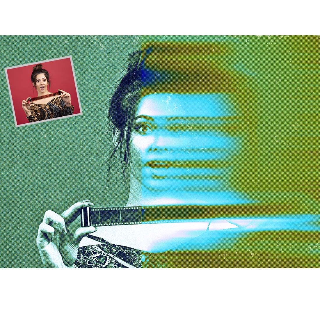 Acid Effect Photoshop Action preview image.