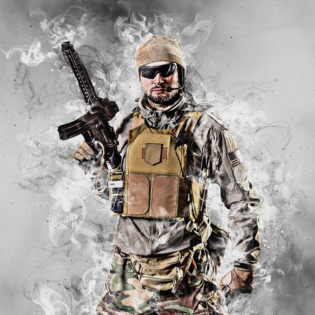 Perfect Smoke Effect Photoshop Action preview image.