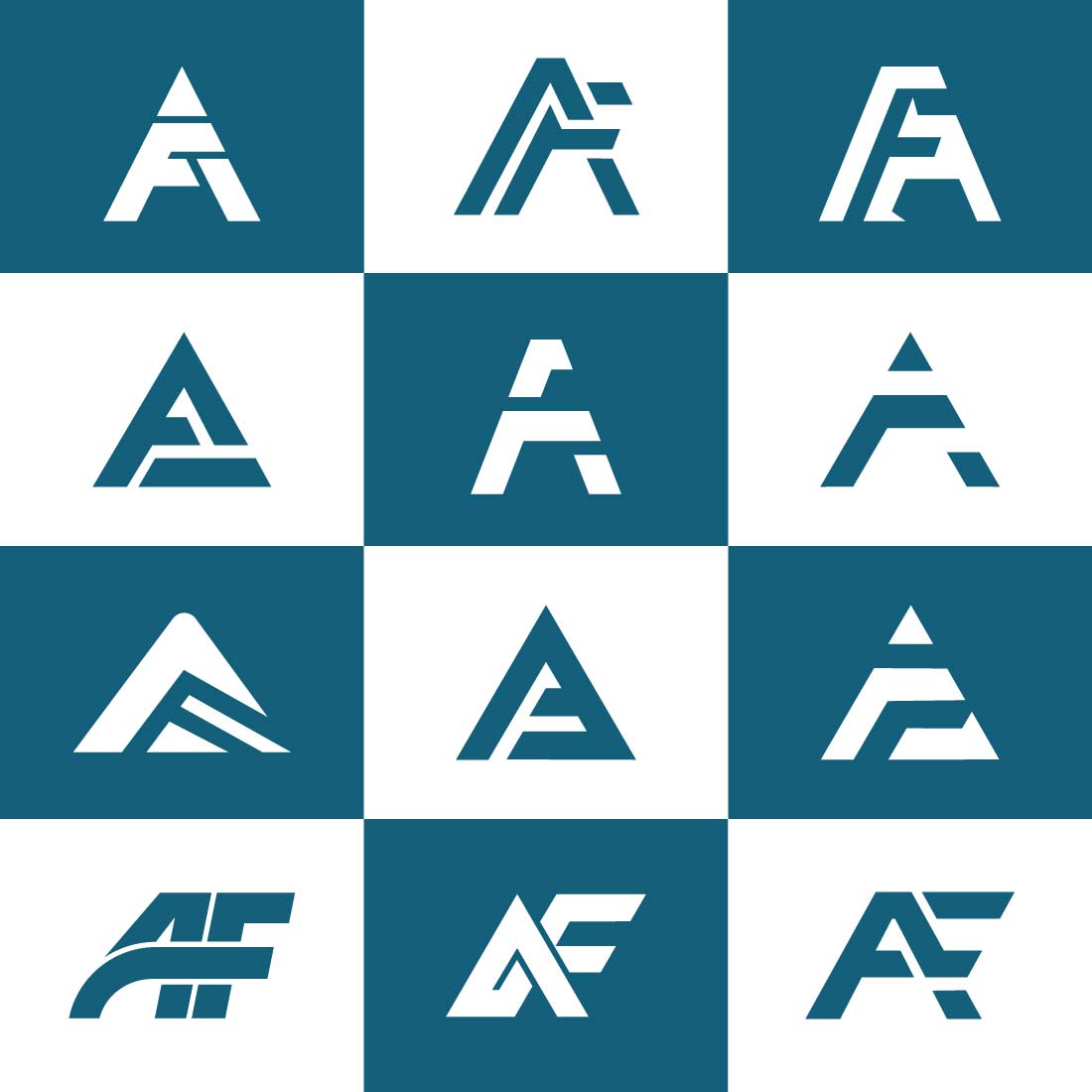 AF FA Letter Logo Bundle Set Modern Monogram Initial Design Collection preview image.