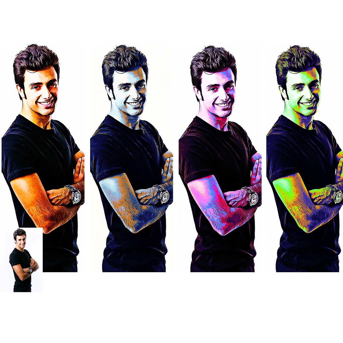 Vector Cartoon Effect Photoshop Action preview image.