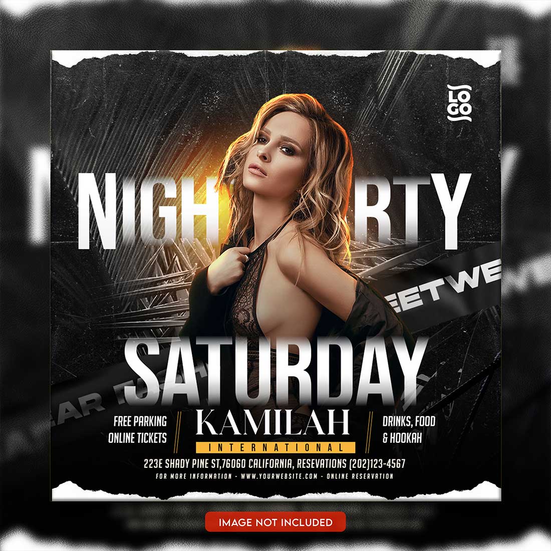 Premium Bundle Dj Night Club Party Flyer social media and Instagram post template preview image.