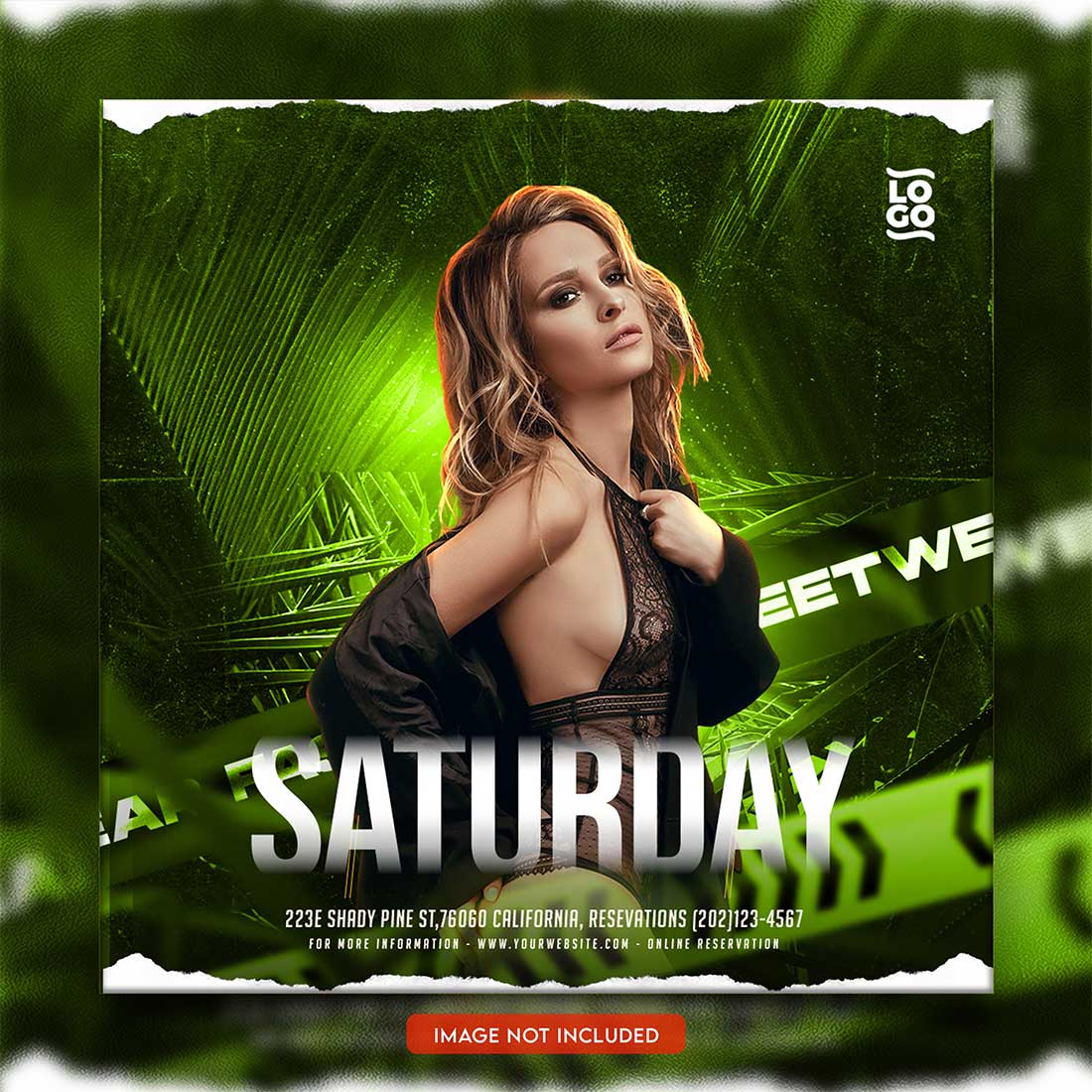 Premium Bundle Dj Night Club Party Flyer social media and Instagram post template preview image.