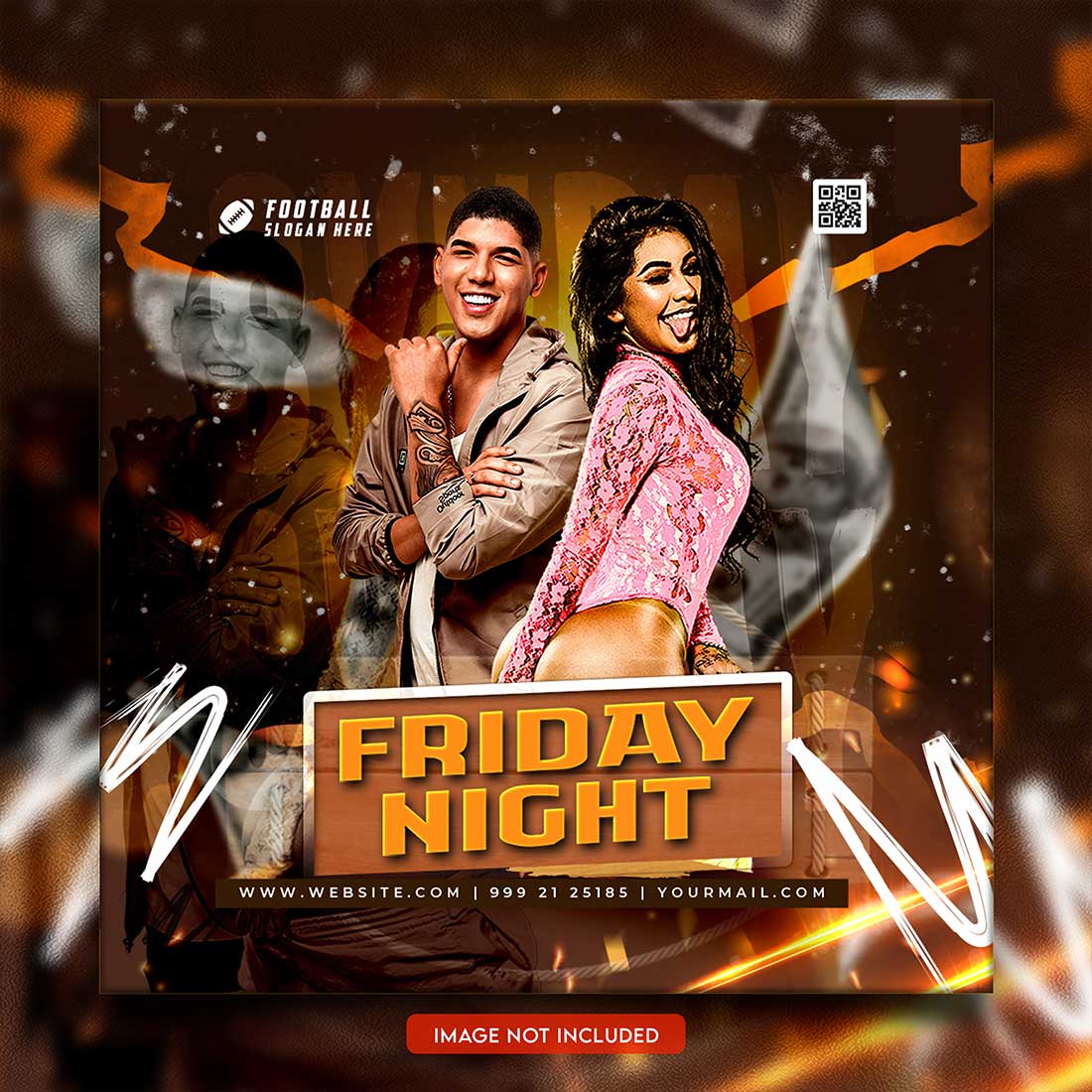Premium Bundle Dj Night Club Party Flyer social media and Instagram post template preview image.