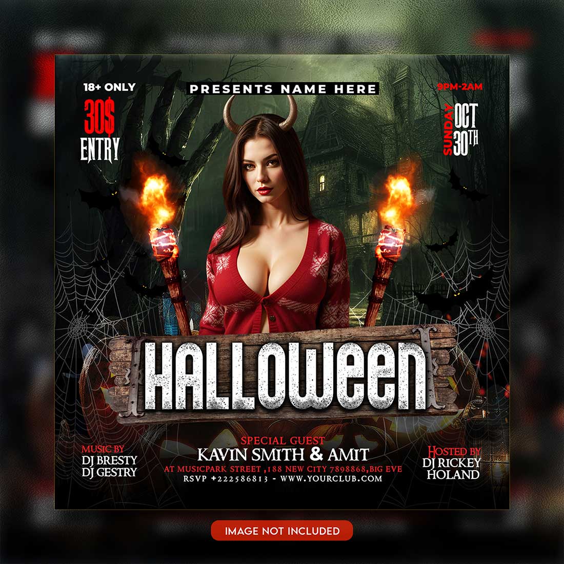 Premium Bundle Flyer social media and Instagram post template preview image.