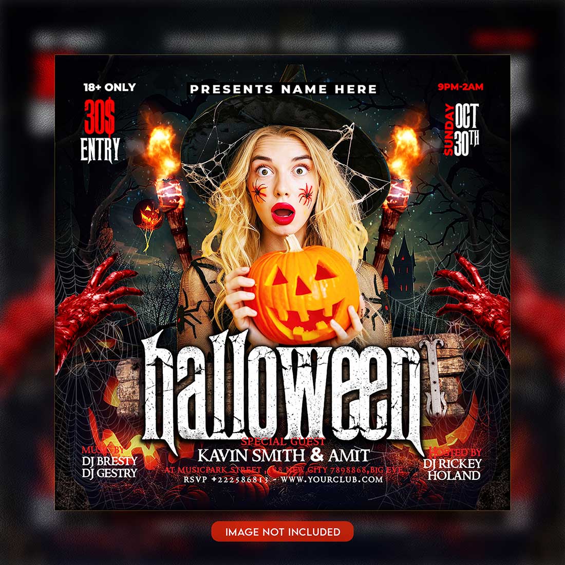 Premium Bundle Flyer social media and Instagram post template preview image.