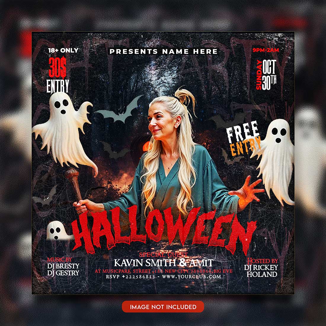 Premium Bundle Flyer social media and Instagram post template preview image.