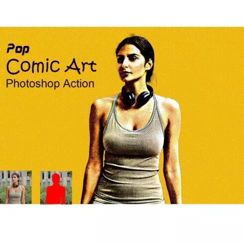 Pop Comic Art Photoshop Action cover image.