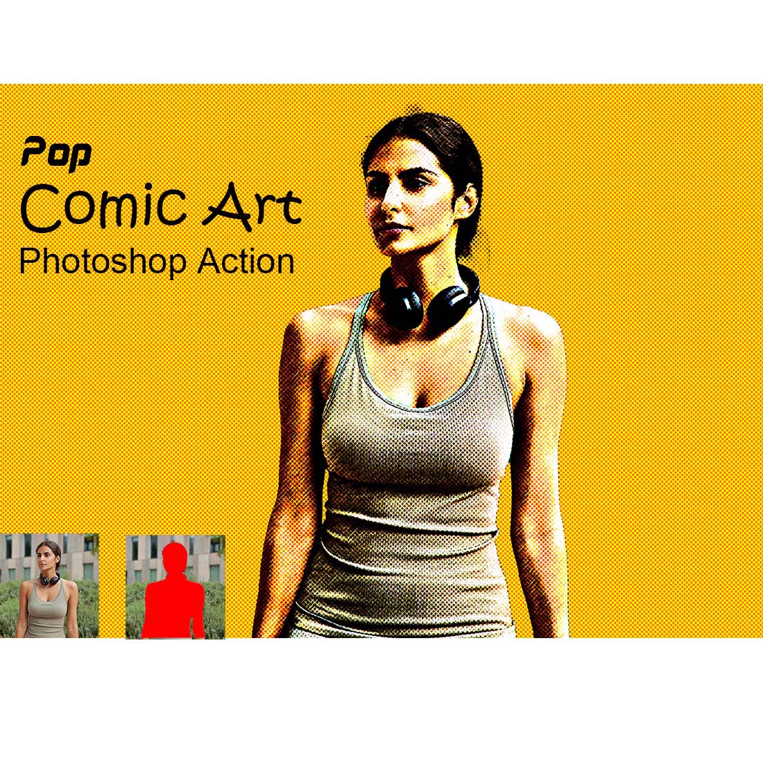 Pop Comic Art Photoshop Action cover image.