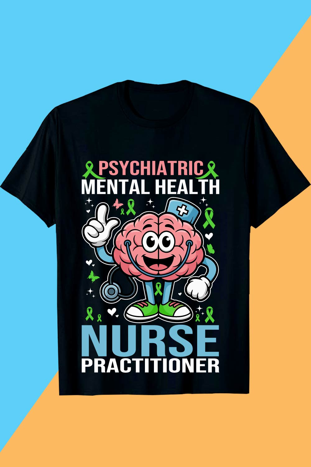 PSYCHIATRIC& MENTAL HEALTH NURSE PRACTITIONER Mental Health T-shirt Design Awareness pinterest preview image.