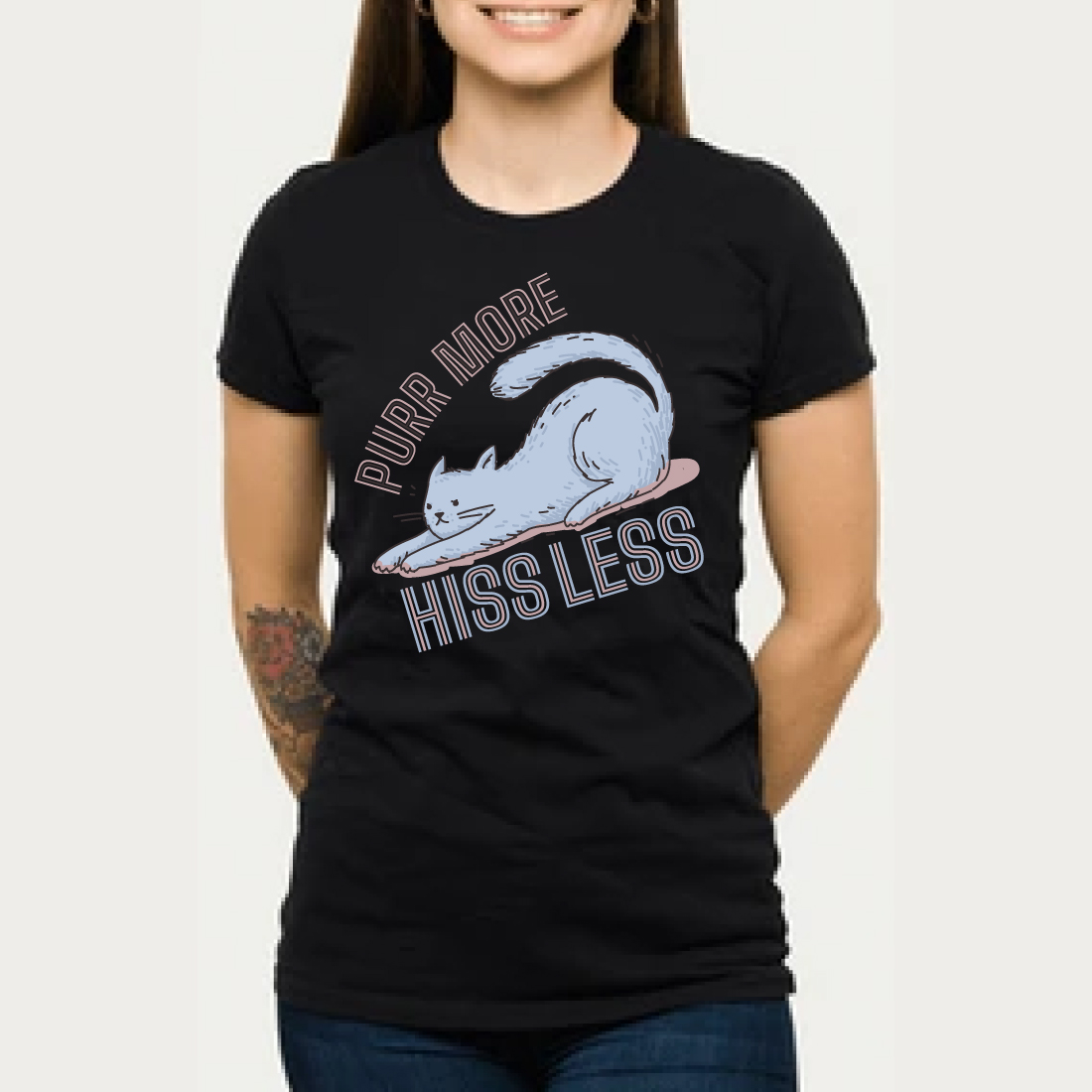 Purr More, Hiss Less t-shirt cover image.