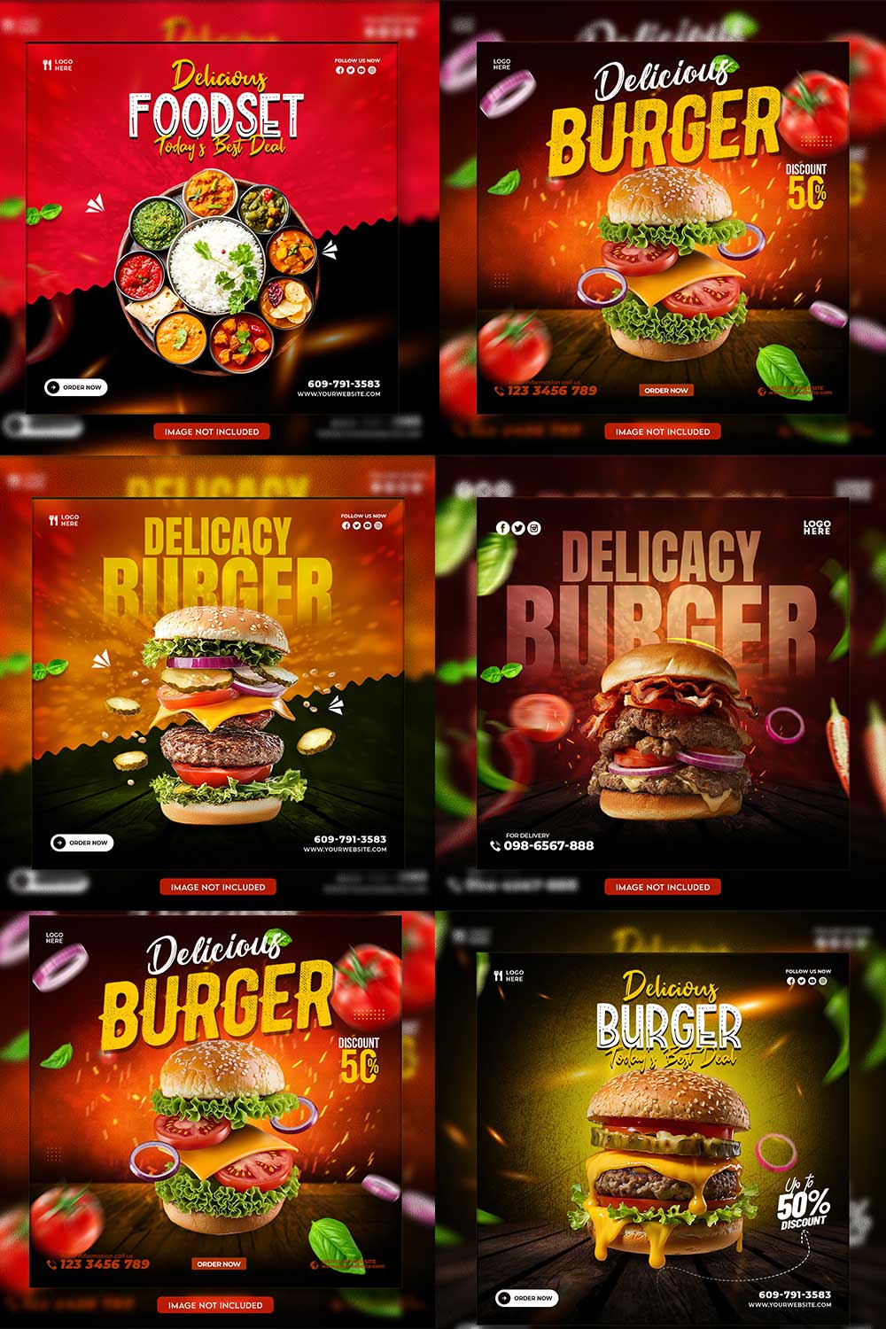 05 Unique & Professional social media post or web banner template design pinterest preview image.