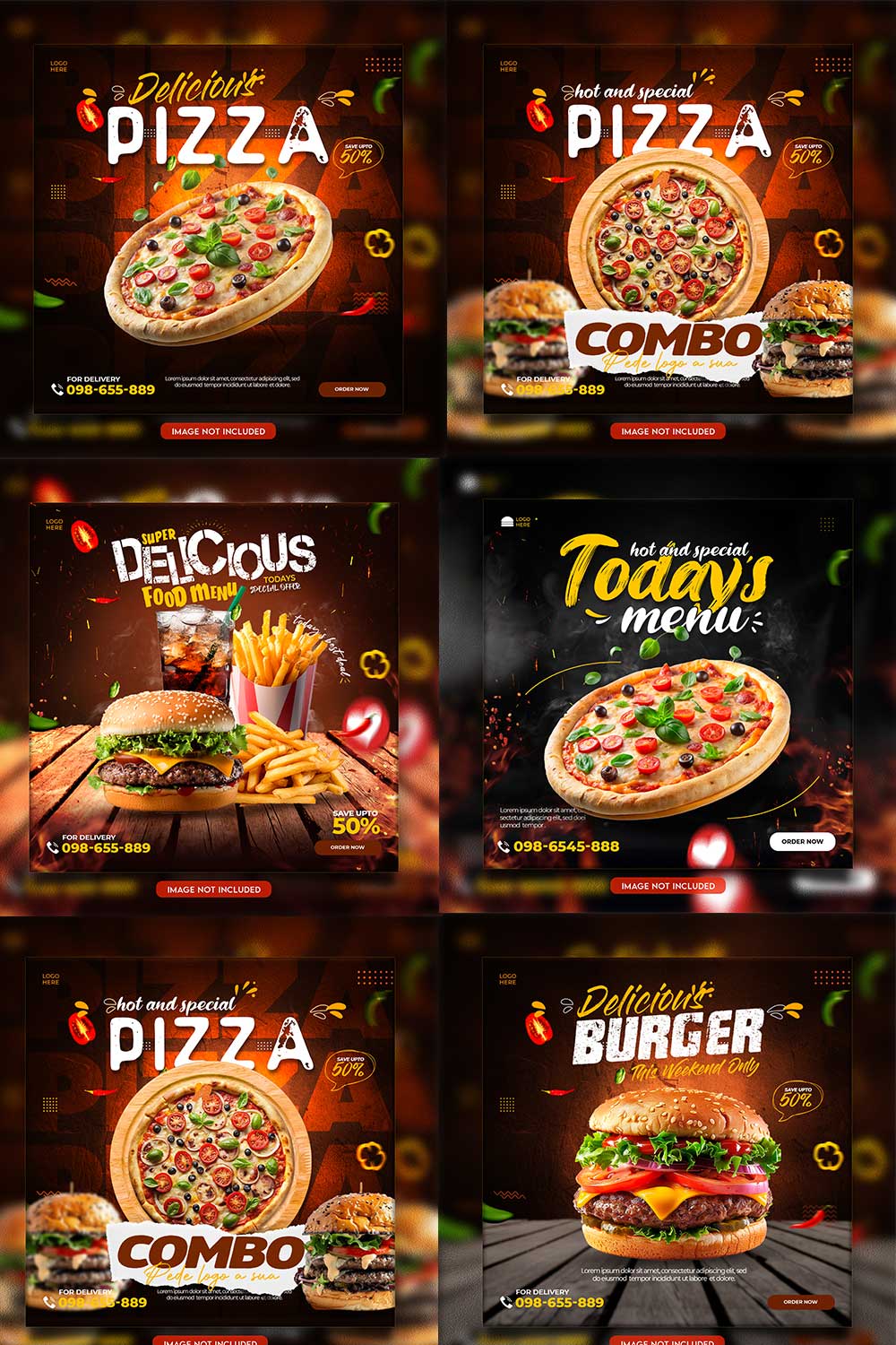 05 Unique & Professional social media post or web banner template design pinterest preview image.