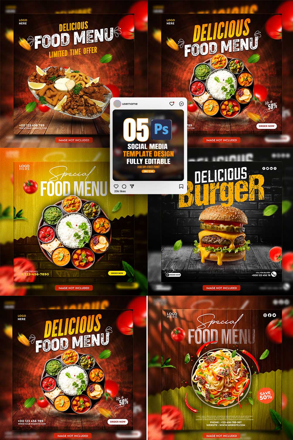 05 Unique & Professional social media post or web banner template design pinterest preview image.