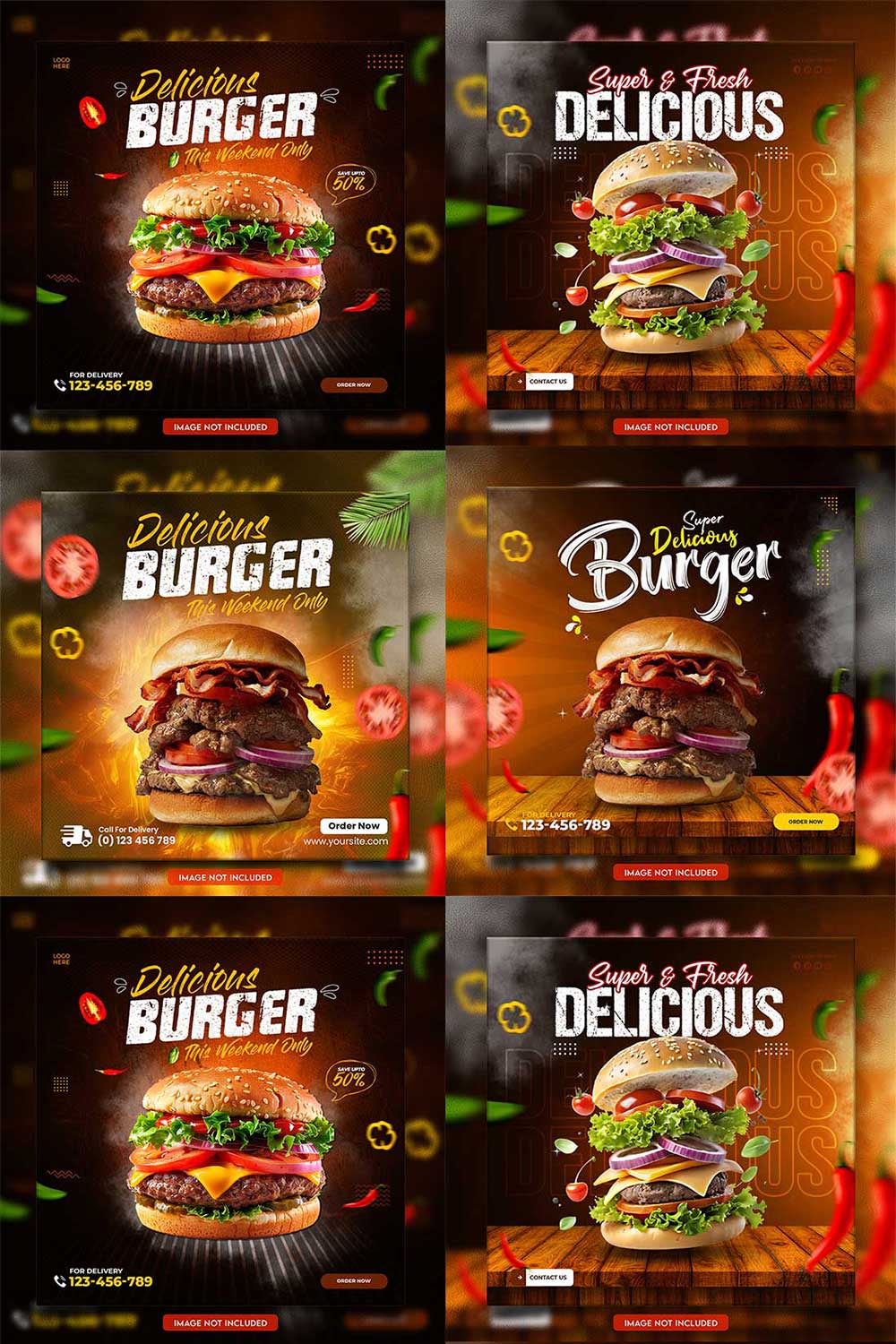 05 Unique & Professional social media post or web banner template design pinterest preview image.