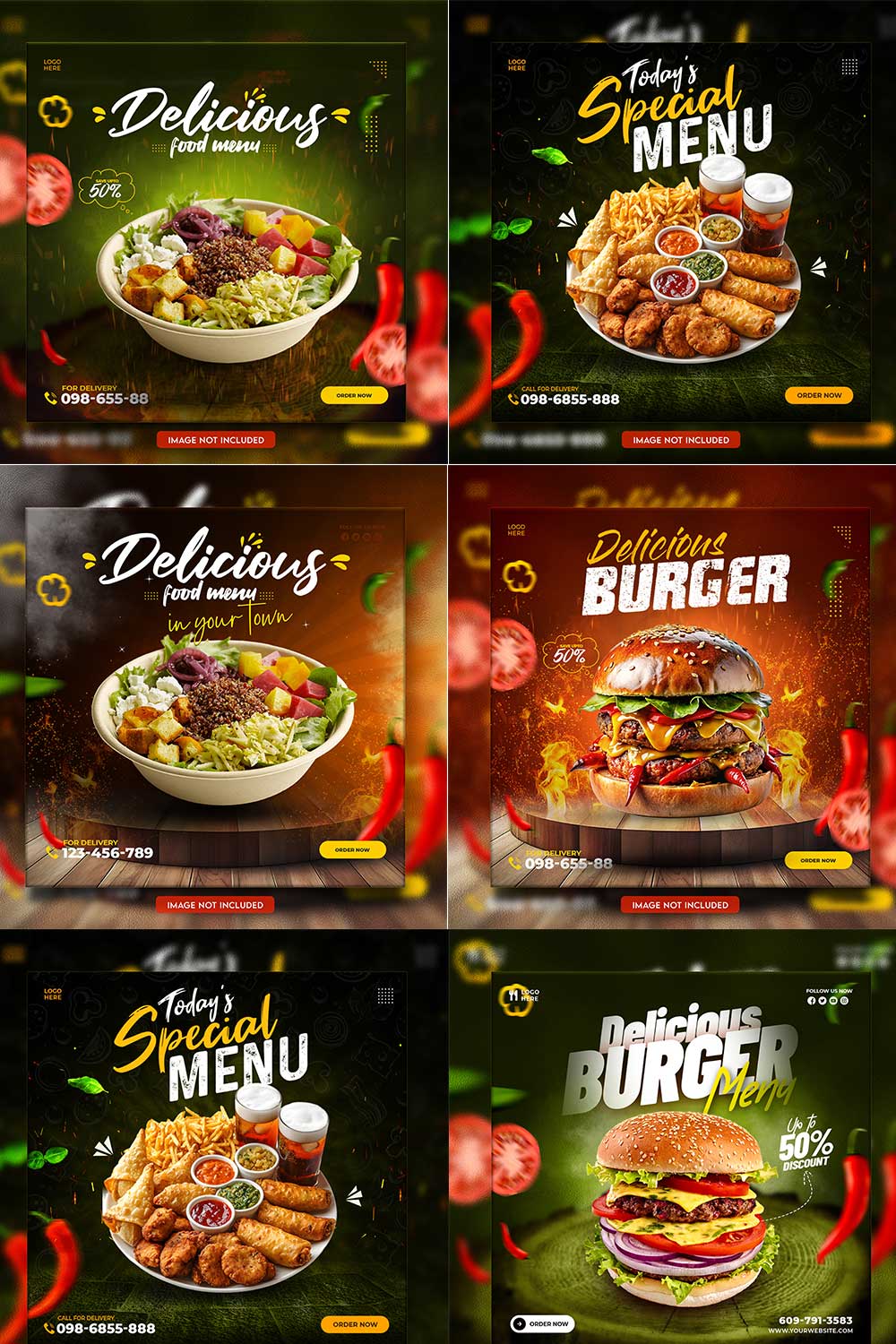 05 Unique & Professional social media post or web banner template design pinterest preview image.
