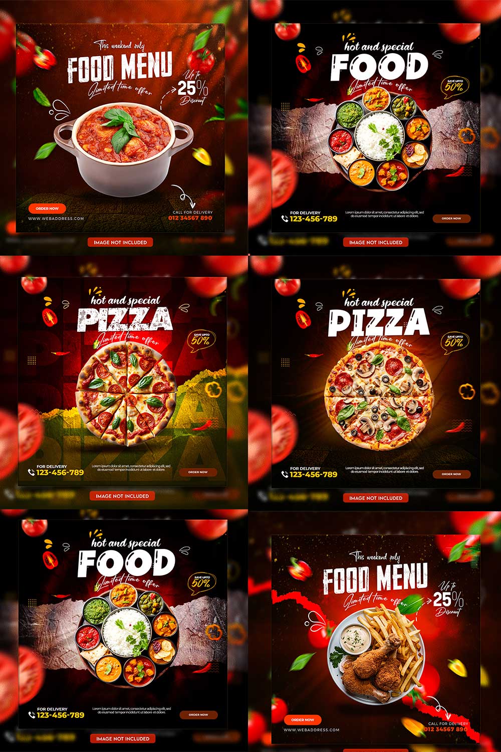 05 Unique & Professional social media post or web banner template design pinterest preview image.