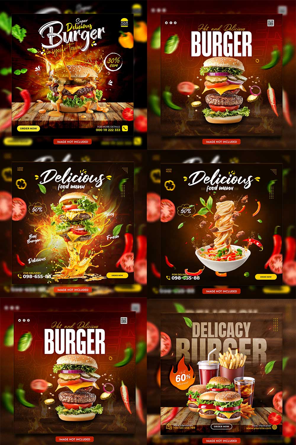 05 Unique & Professional social media post or web banner template design pinterest preview image.