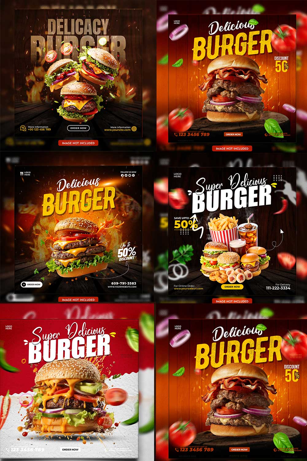 05 Unique & Professional social media post or web banner template design pinterest preview image.