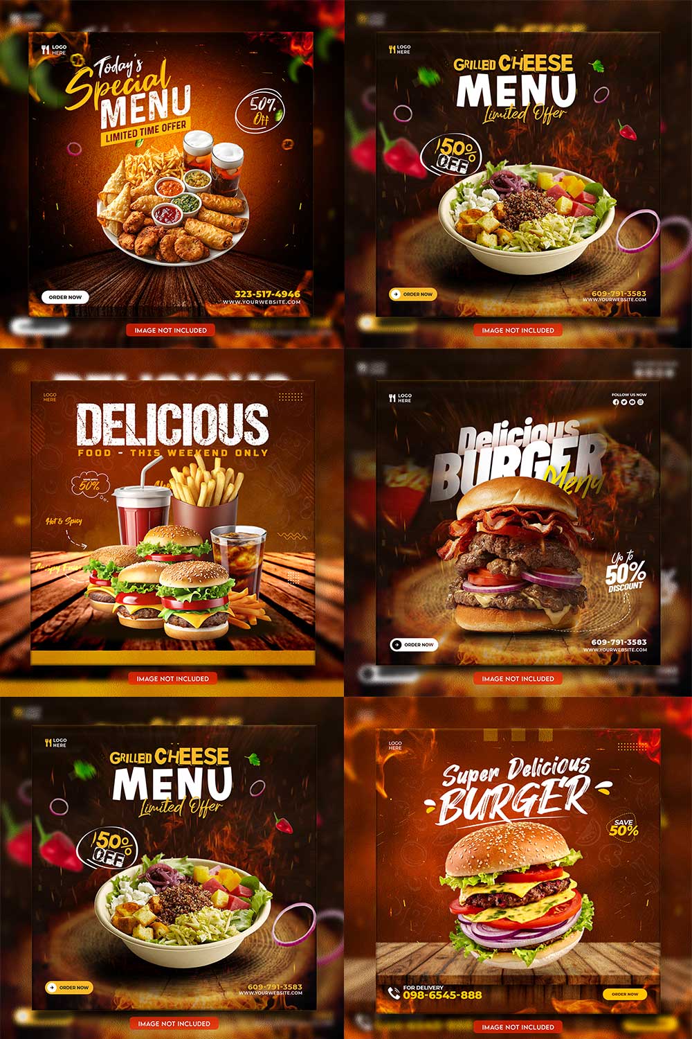 05 Unique & Professional social media post or web banner template design pinterest preview image.