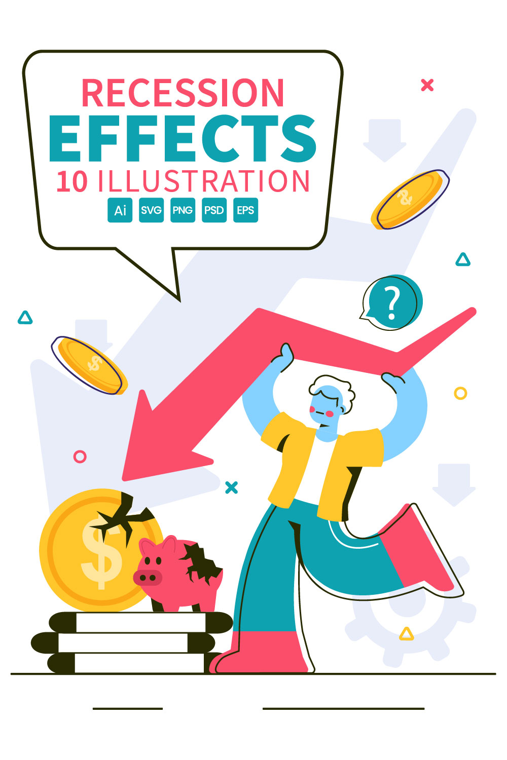 10 Economic Recession Effects Illustration pinterest preview image.