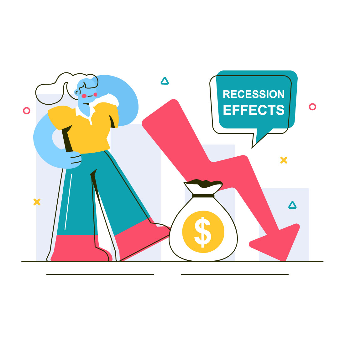 10 Economic Recession Effects Illustration preview image.