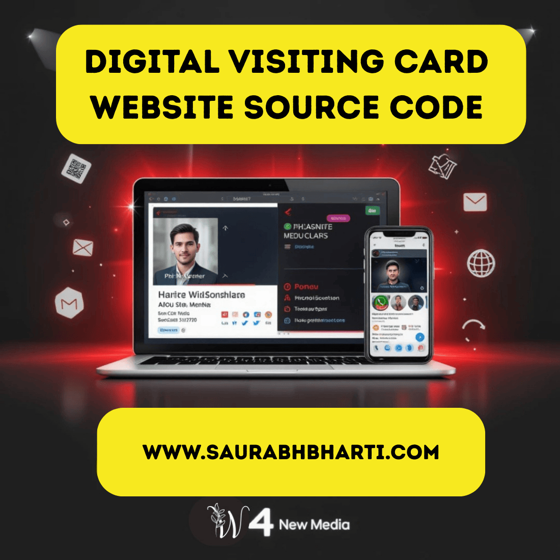 Digital Visiting Card Website Source Code – PHP, HTML, CSS | Mobile-Friendly vCard System, Source Code , preview image.