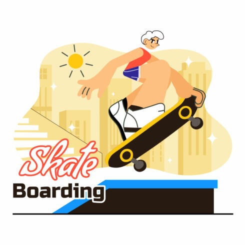 10 Extreme Skateboarding Tricks Illustration cover image.