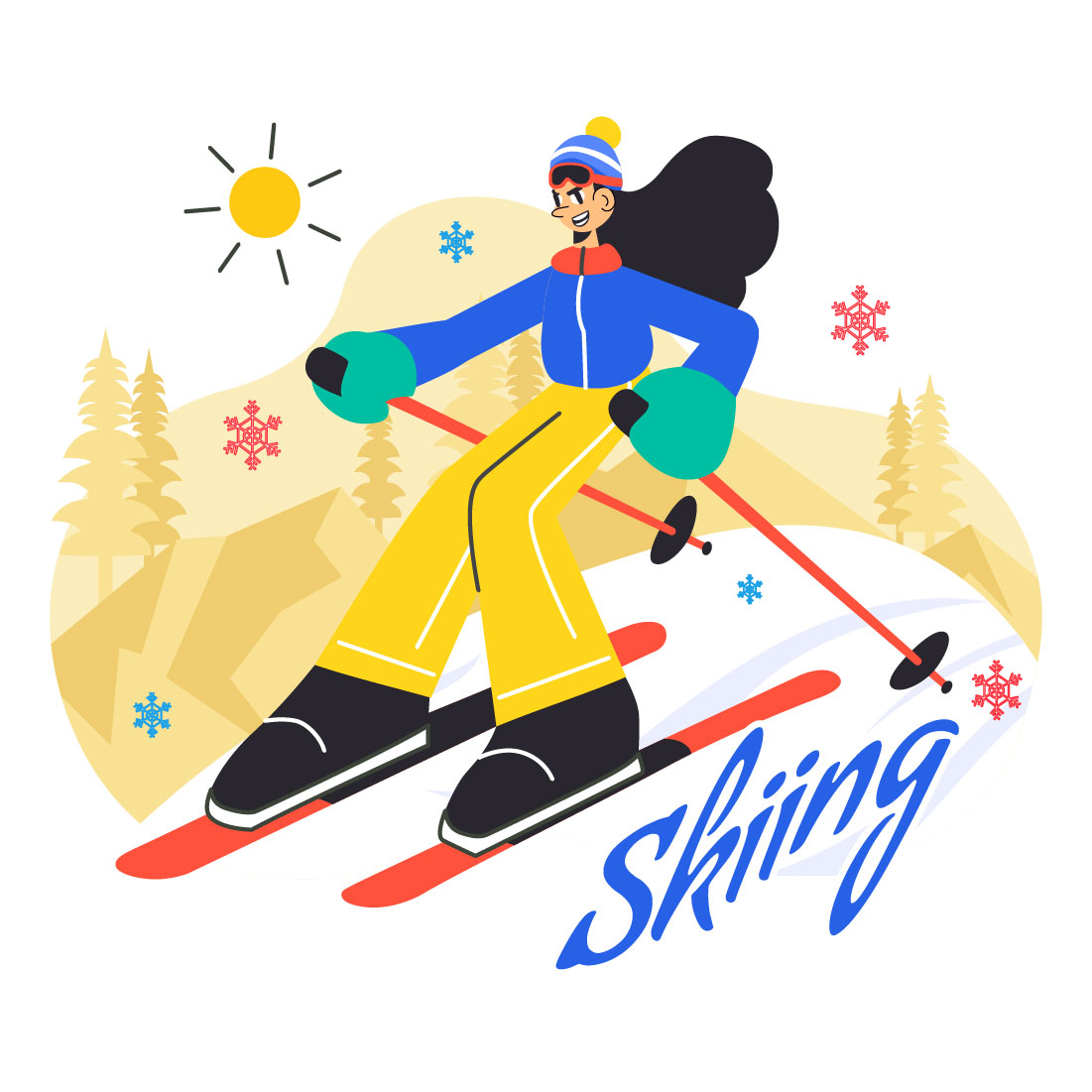10 Skiing Winter Sport Activities Illustration cover image.