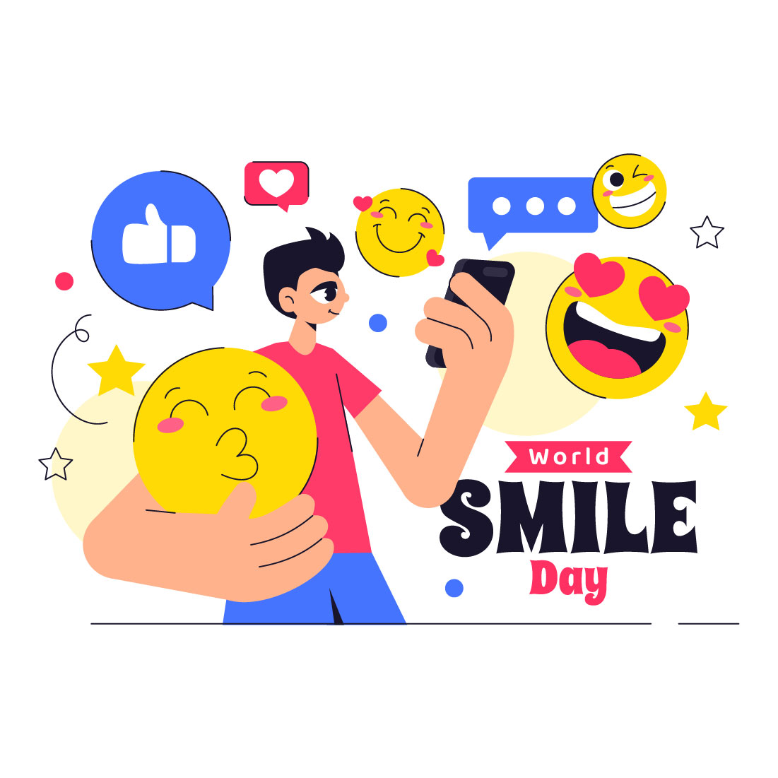 12 World Smile Day Celebration Illustration cover image.
